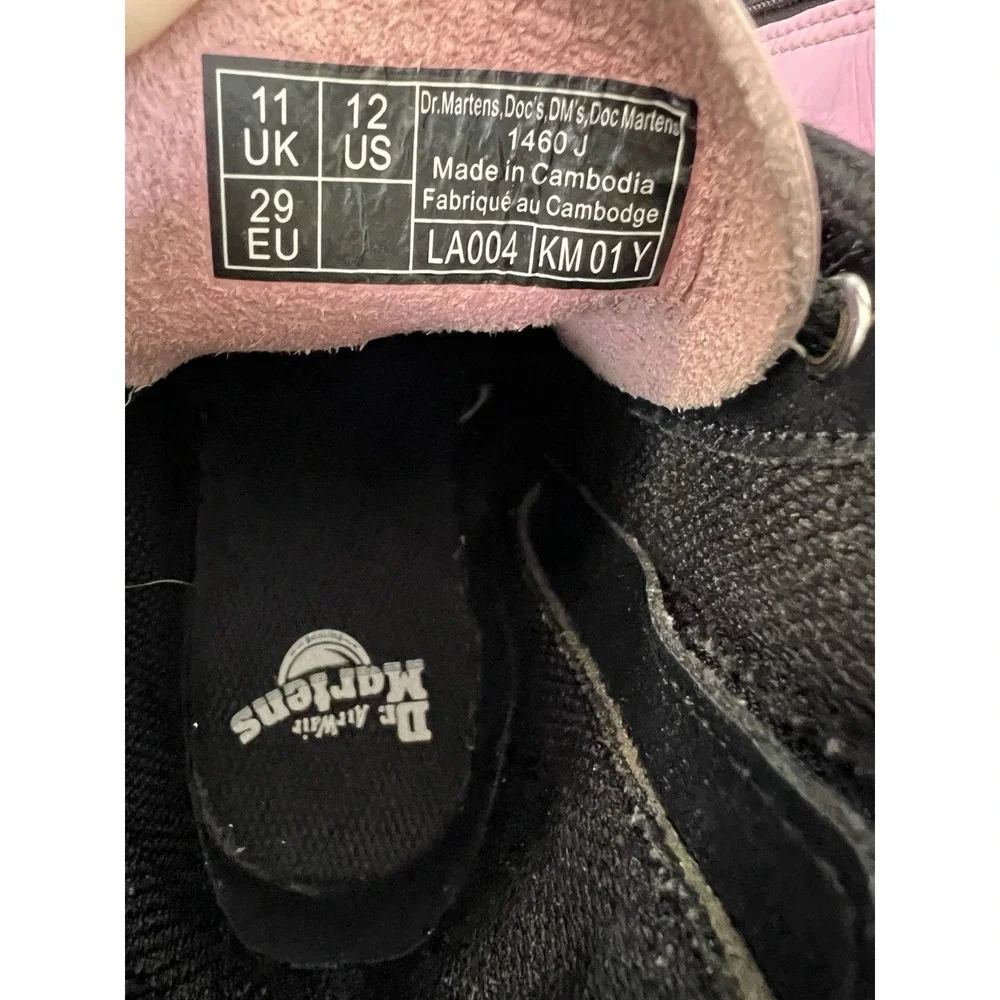 Dr Martens 1460 J Pink‎ Patent Leather Ankle Boots Youth Kids Size 12 US